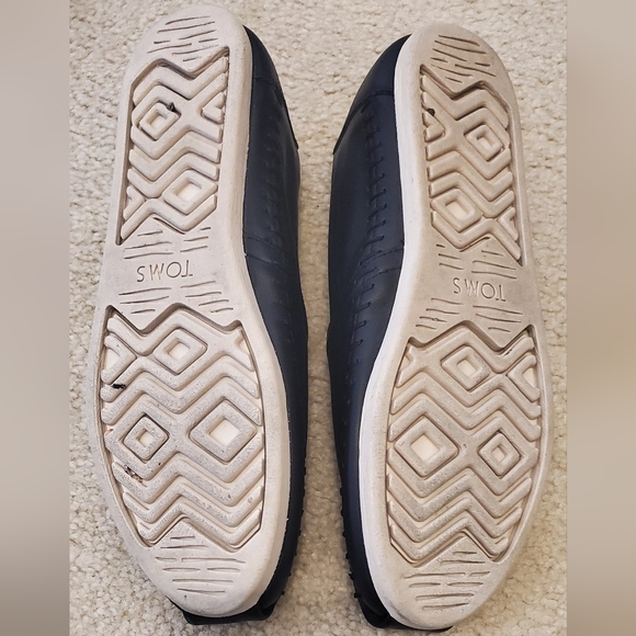 Black Real LeatherToms Alpargata Flats 9 Nearly New - Picture 4 of 6